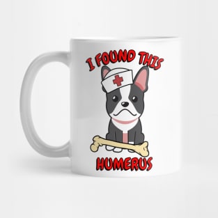 Funny french bulldog tells a lame joke Mug